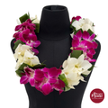 Lei Double Bom + White + Leaves