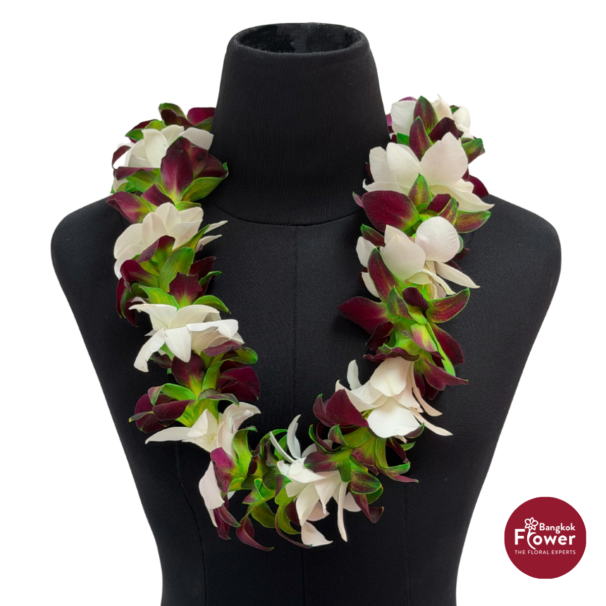 Lei Single Bom Green + White