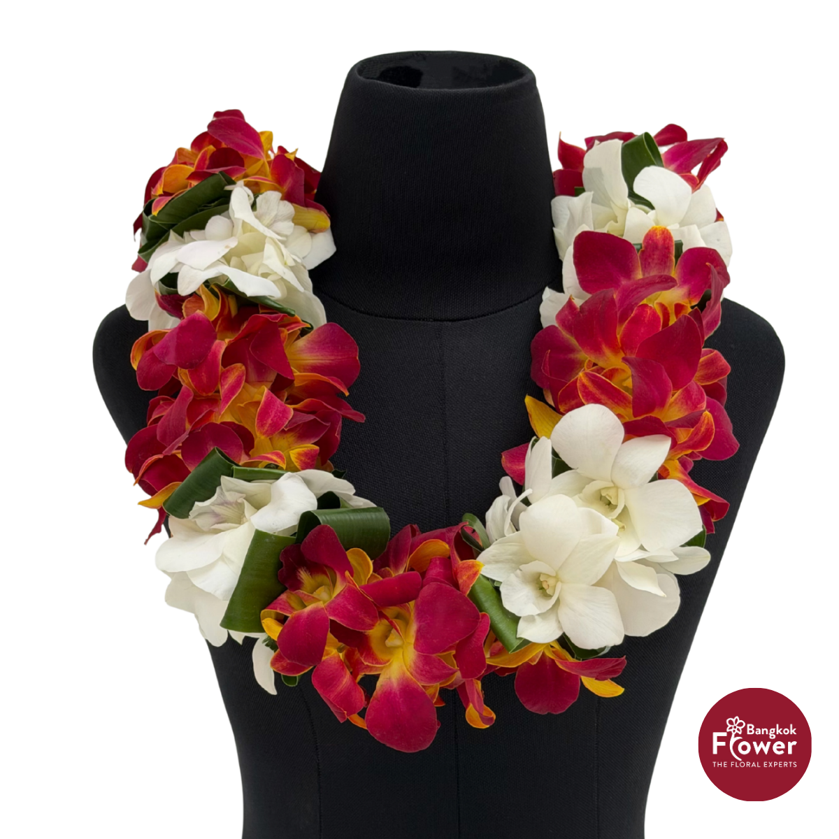 Lei Double Bom Yellow + White + Leaves