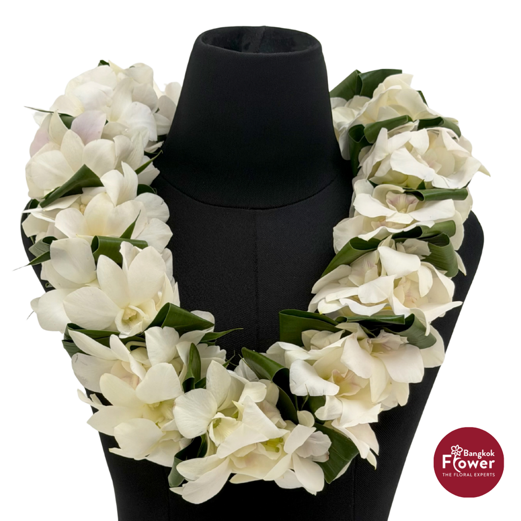 Lei Double White + Leaves