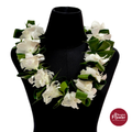 Lei Single White + Leaves
