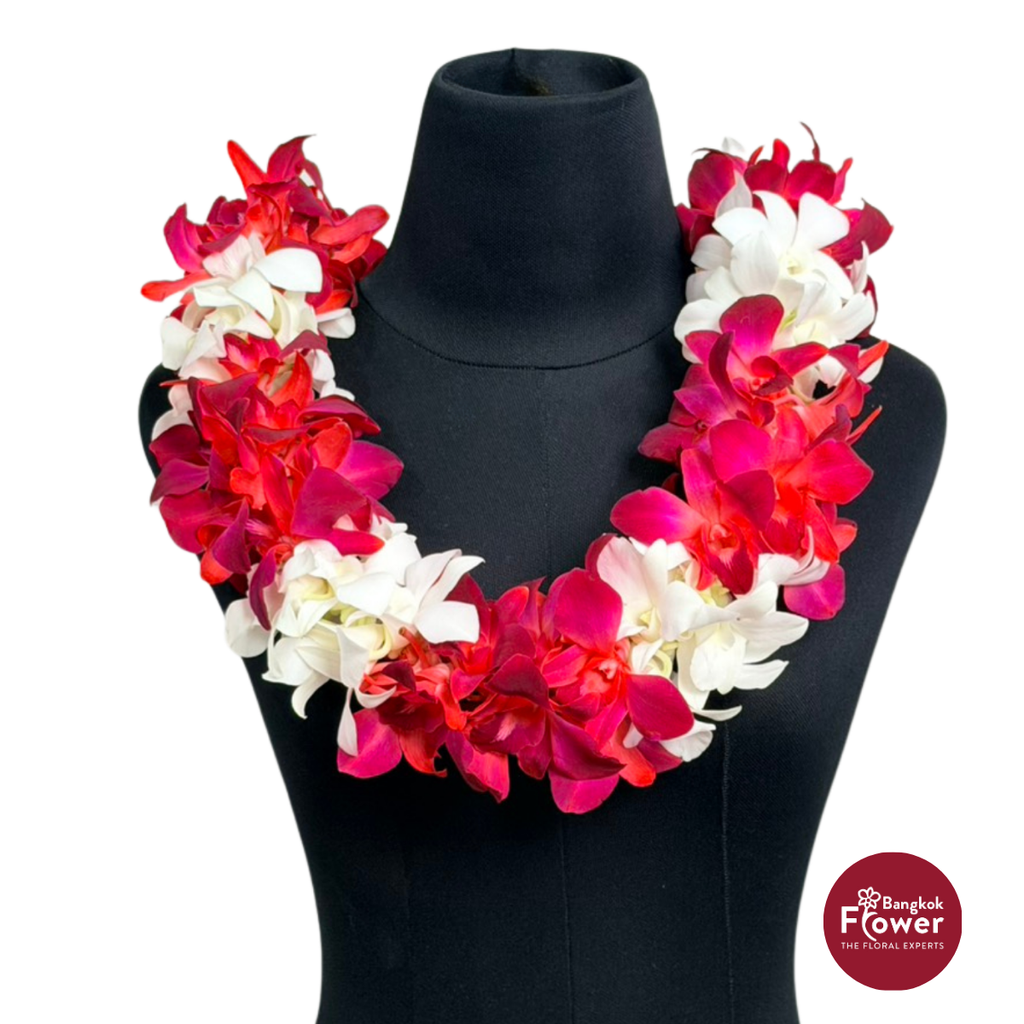Lei Double White + Red